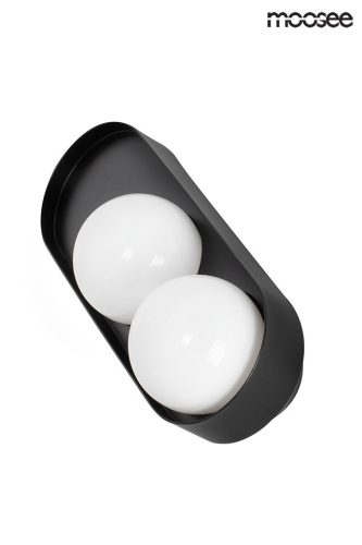 Moosee Drops 2 Fekete Fali Lámpa Üveg Gömbbúrával