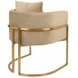 King Home Chloe Velvet Fotel Kaki Arany Vázzal