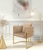 King Home Chloe Velvet Fotel Kaki Arany Vázzal