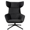 King Home VITA Forgó Fotel Velvet/PU Bőr Fekete