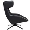 King Home VITA Forgó Fotel Velvet/PU Bőr Fekete