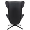 King Home VITA Forgó Fotel Velvet/PU Bőr Fekete