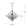King Home Constellation 120 LED Függőlámpa Szálcsiszolt Acél Kristály