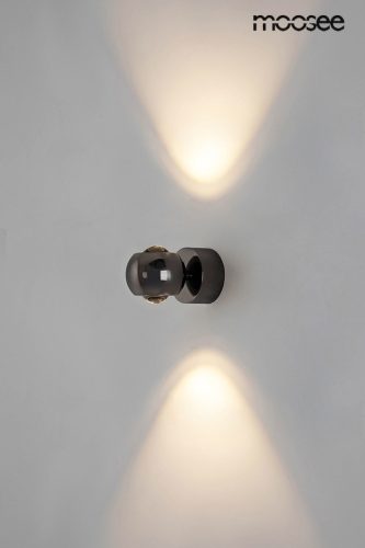 Moosee EOS Fekete Króm LED Fali Lámpa 360° Forgatható
