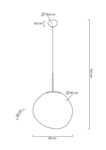 MOOSEE Fusion 30 Akril Függőlámpa Réz Olvasztott Gömb