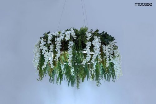 Moosee Gardens Wisteria 70 LED Függőlámpa Művirág Fehér-Zöld