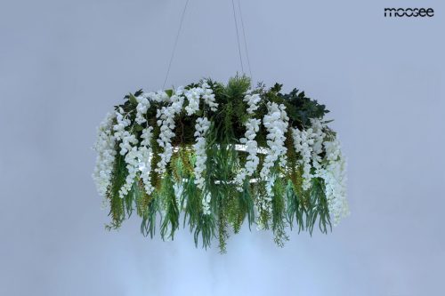 Moosee Gardens Wisteria 70 LED Függőlámpa Művirág Fehér-Zöld