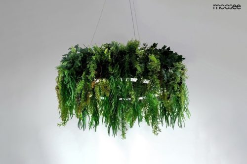 Moosee Gardens 70 Fekete LED Függőlámpa Zöld Növénydekorációval