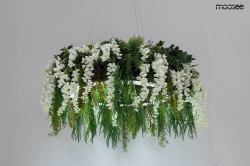 Moosee Gardens Wisteria 90 LED Függőlámpa Művirág Fehér Természetes