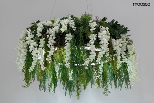 Moosee Gardens Wisteria LED Függőlámpa Művirág Fehér-Zöld Természetes