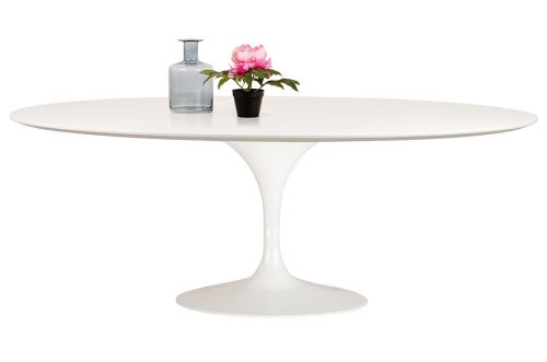 King Home Tulip Ellipse Ovális Étkezőasztal MDF Fehér