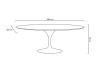 King Home Tulip Ellipse Ovális Étkezőasztal MDF Fehér