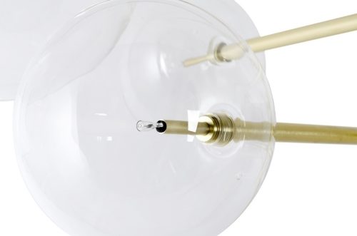 King Home Astro Függőlámpa Üveg Arany Gömbbúrás