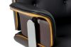 King Home Lounge Business Prémium Irodai Szék Rózsafa Valódi Bőr Fekete