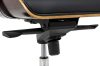 King Home Lounge Business Prémium Irodai Szék Rózsafa Valódi Bőr Fekete