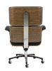 King Home Lounge Business Prémium Irodai Szék Diófa Valódi Bőr Fekete
