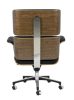King Home Lounge Business Prémium Irodai Szék Diófa Valódi Bőr Fekete
