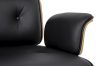 King Home Lounge Business Prémium Irodai Szék Diófa Valódi Bőr Fekete
