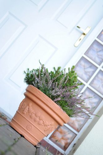 Decora Terrakotta Virágtartó Dombormintás 35 cm