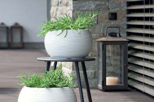 Furu Bowl Gömbölyű Kaspó Világosszürke 44 cm