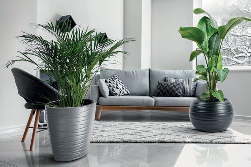 Maze Fagyálló Antracit Kaspó 40 cm Hullámmintás
