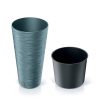 Furu Slim Skandináv Kék Kaspó 25 cm Bordázott