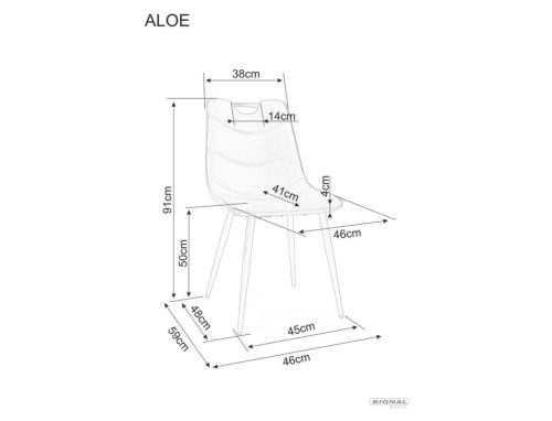 Aloe Mikroszálas Étkezőszék Olíva Fogantyús Fém Vázzal