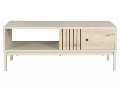 Frost L5 Téglalap Alakú Dohányzóasztal Laminált Törtfehér-Alpesi Tölgy