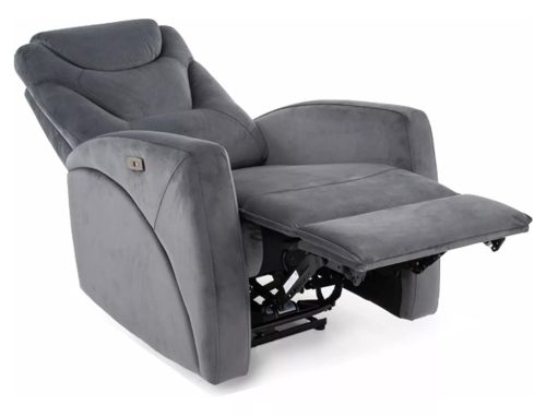 Kronos Velvet Elektromos Relaxációs Fotel USB Csatlakozóval Szürke