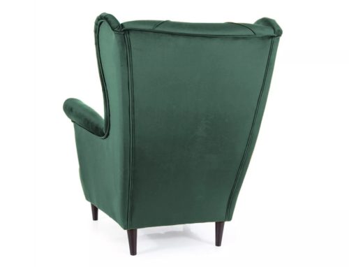 Lady Velvet Luxus Füles Fotel Bársony Zöld Steppelt
