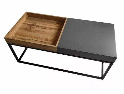 Lunaria Modern Dohányzóasztal MDF Artisan Tölgy-Antracit Duál Felülettel