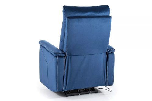 Neptun Velvet Elektromos Relax Fotel Bársony Tengerészkék USB