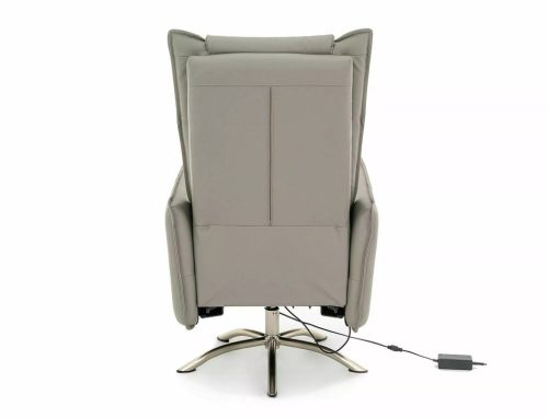 Notos Elektromos Műbőr Relax Fotel Szürke USB-csatlakozóval