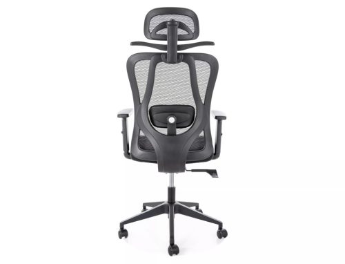 Q-080 Ergonomikus Hálós Forgószék Fejtámlával Fekete