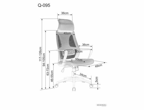 Q-095 Ergonomikus Hálós Forgószék Fejtámlával Fekete OBRQ095C