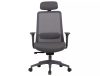 Q-718H Ergonomikus Hálós Forgószék Szürke Fejtámlával
