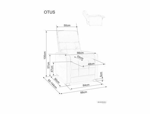 Otus Brego Kényelmi Relax Fotel Bézs Kihúzható