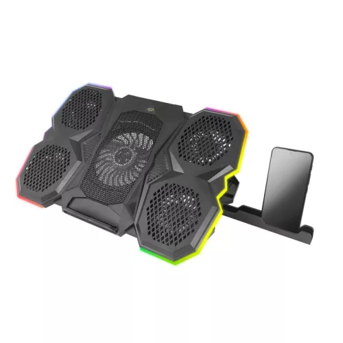 Esperanza RGB Világítású Gaming Laptop hűtőállvány és telefontartó 