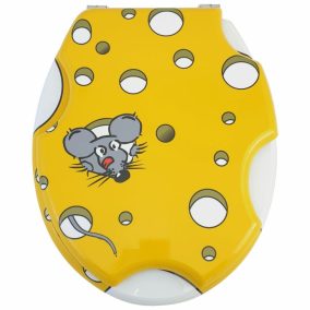   Bath Duck Wc-Ülőke - Mdf - Mintás - Rozsdamentes Acél Zsanérokkal - Cheese