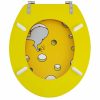 Bath Duck Wc-Ülőke - Mdf - Mintás - Rozsdamentes Acél Zsanérokkal - Cheese