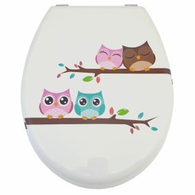   Bath Duck Wc-Ülőke - Mdf - Mintás - Rozsdamentes Acél Zsanérokkal - Owl