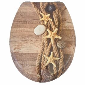   Bath Duck Wc-Ülőke - Mdf - Mintás - Rozsdamentes Acél Zsanérokkal - Rope