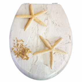   Bath Duck Wc-Ülőke - Mdf - Mintás - Rozsdamentes Acél Zsanérokkal - Starfish