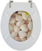 Bath Duck Wc-Ülőke - Mdf - Mintás - Rozsdamentes Acél Zsanérokkal - White Rocks