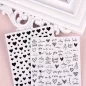   2 Lapos Körömmatricák, Valentin Nap Körömmatricák, Heart Love Design Angol Betűs Köröm Kiegészítők